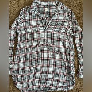 Women’s Gap Long Sleeve Light Weight Plaid Flannel Popover, Large